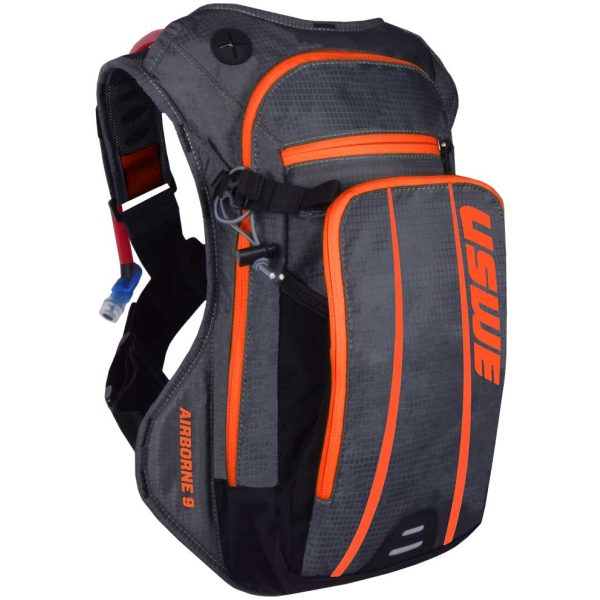 Uswe RUGTAS AIRBORNE 9 HYDRATION PACK GRY/OR Grey/Orange