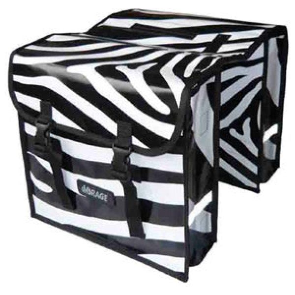 Mirage dubb tas Zebra bisonyl gesp Wit / Zwart