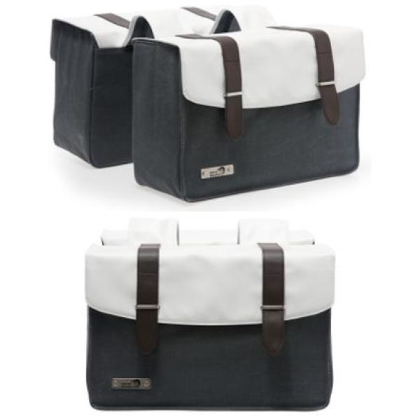 New Looxs TAS BOLZANO DUBBEL CANVAS ANTRA Grijs / Wit