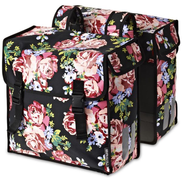 Basil BAS17534 Tas dubbel Blossom Roses ZWART