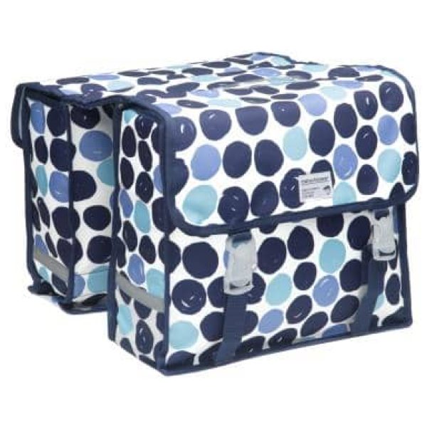 New Looxs Dubbele Fietstas Fiori Double - Dots Blue - 30Ltr Blauw