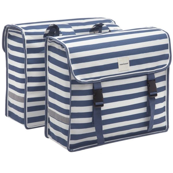 New Looxs fietstas dubbel Fiori 30L Blue Stripe