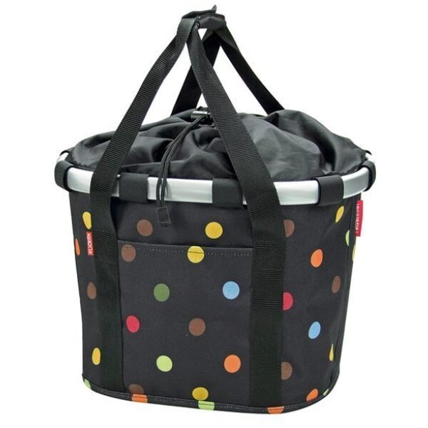 Klickfix RIXEN & KAUL shoppertas Bikebasket Volume: 15l, maten (LxBxH): 35x26x28cm, voor Multicolor Dots